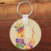 Custom Flower en meisje Sleutelhanger (Achterkant)