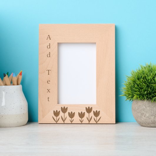 Custom Flowers gegraveerd hout Lijst (Voorkant)