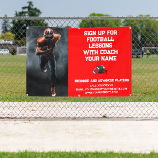 Custom Football Coach Coaching Klasse Lessen Rood Spandoek