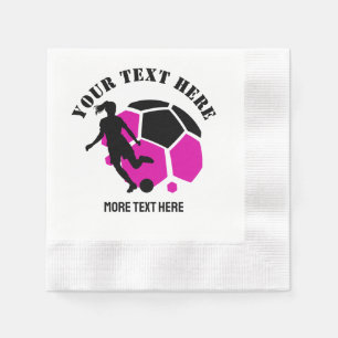 Custom Football Meisje kind Football Verjaardagsfe Servet