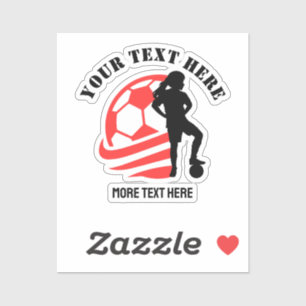 Custom Football Meisje kind Football Verjaardagsfe Sticker