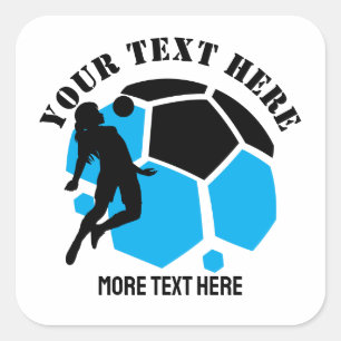 Custom Football Meisje kind Football Verjaardagsfe Vierkante Sticker