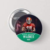 Custom Football Photo and Name Sports Button (Voorkant /achterkant)