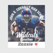 Custom Football Player Foto High School Laptop Sticker (Vel)