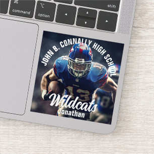 Custom Football Player Foto High School Laptop Sticker