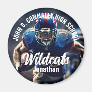 Custom Football Player Foto High School Spirit Magneet