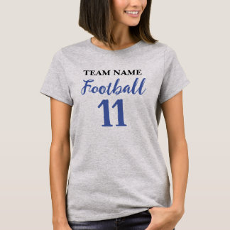 Custom Football Player Name and Number Gray  T-shirt