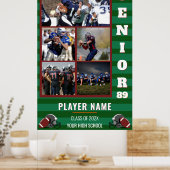 Custom Football Senior Fotocollage Poster (Keuken)