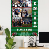 Custom Football Senior Fotocollage Poster (Thuiskantoor)