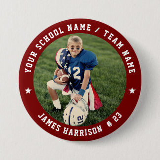 Custom Football Team Photo Ronde Button 7,6 Cm