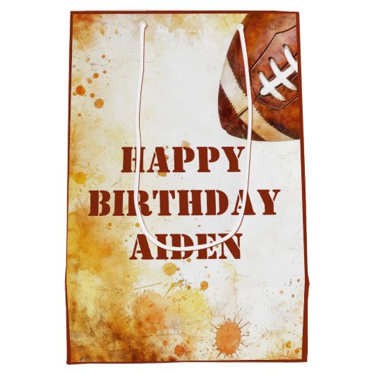 Custom Football Theme Party Medium Cadeauzakje (Achterkant)