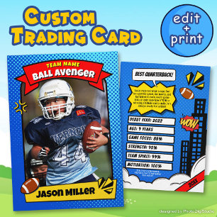 Custom Football Trading Kaart, Comic Football Kaar Contactkaartje