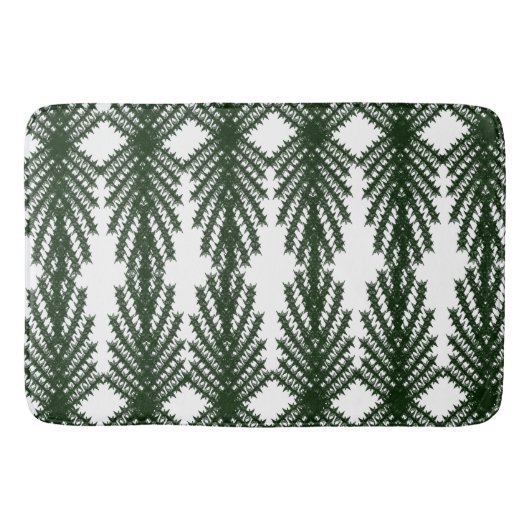 Custom Forest Green Pine Tree Abstract Pattern Badmat (Voorkant)