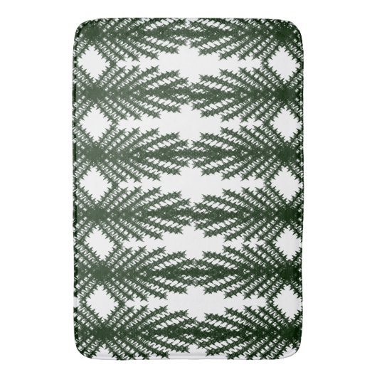 Custom Forest Green Pine Tree Abstract Pattern Badmat (Voorkant Verticaal)