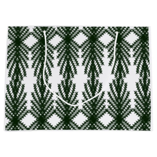 Custom Forest Green Pine Tree Abstract Pattern Groot Cadeauzakje (Voorkant)