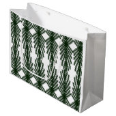 Custom Forest Green Pine Tree Abstract Pattern Groot Cadeauzakje (Voorkant Gekanteld)