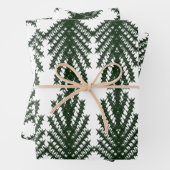 Custom Forest Green Pine Tree Abstract Pattern Inpakpapier Vel (In situ)