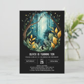 Custom Forest Whimsical Woodland Verjaardag Kaart (Staand voorkant)