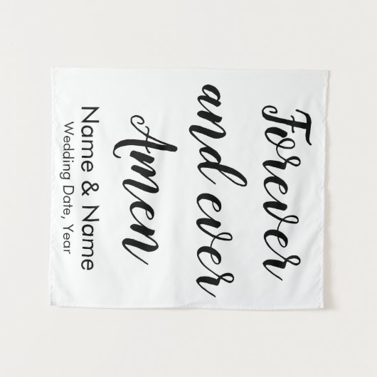 Custom Forever en Ever Amen gepersonaliseerde brui Wandkleed (Voorkant (horizontaal))