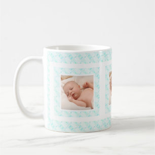 Custom Foto Blauw Patroon Moederdag Moeder Mama Koffiemok