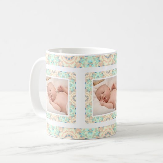 Custom Foto Calm Blue Moederdag Moeder Moeder Thee Koffiemok (Voorkant links)