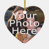 Custom Foto Hart Kerstversiering Keramisch Ornament (Voorkant)