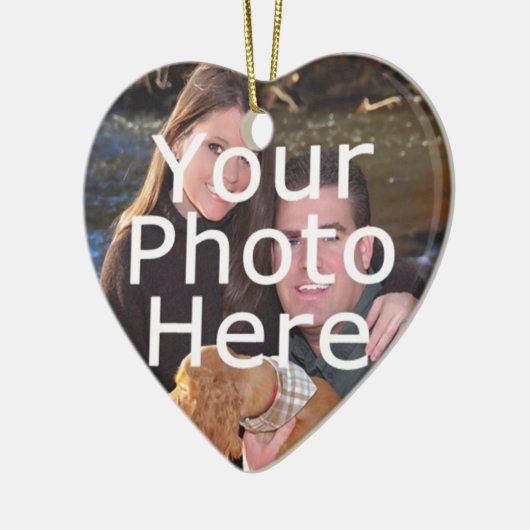 Custom Foto Hart Kerstversiering Keramisch Ornament (Links)