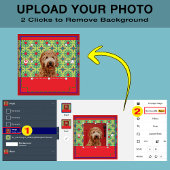 Custom Foto Hond Rode Santa Hoed & Orchids Moeder Schort