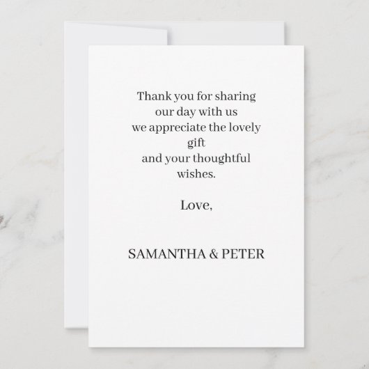 Custom Foto Modern Beach Bruiloft dank u Kaart (Achterkant)