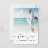 Custom Foto Modern Beach Wedding dank u Thema Bedankkaart (Voorkant)