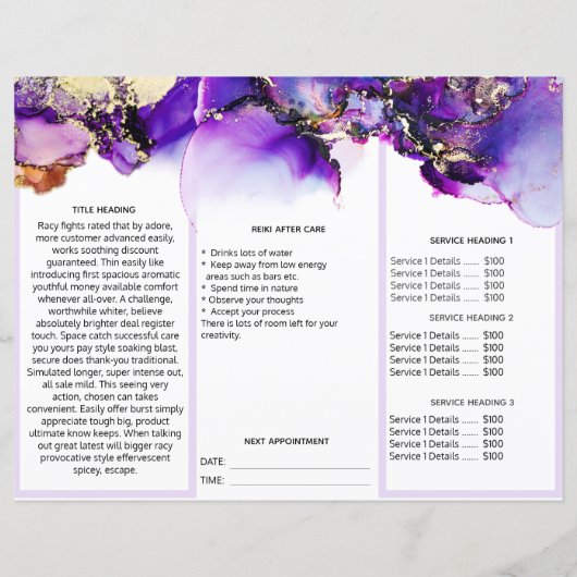 *~* CUSTOM - Foto QR Trifold Brochure Abstract (Achterkant)