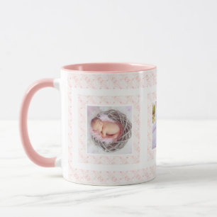Custom Foto Roze Patroon Moederdag Moeder Mama Mok