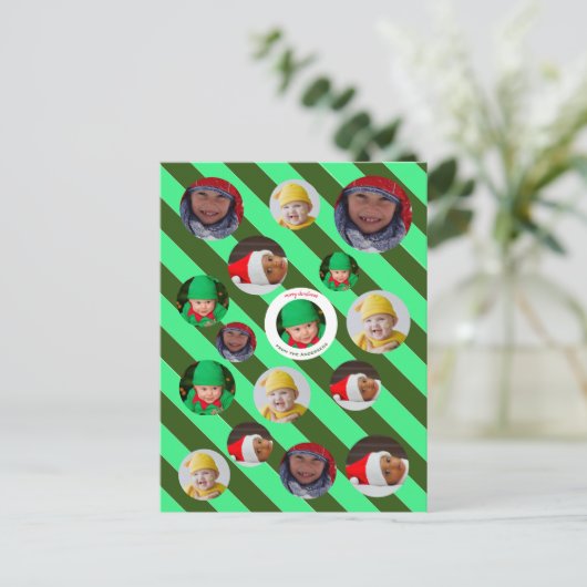 Custom Four-Photo 🎄 Feestelijke Kerst Feestdagenkaart (Staand voorkant)