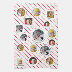 Custom Four-Photo 🎄 Vakantie Gift Theedoek