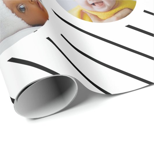 Custom Four-Photo 🎄 Vakantie Kerstcadeau Cadeaupapier (Rol Hoek)