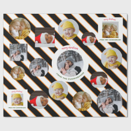 Custom Four-Photo 🎄 Vakantie Kerstcadeau Cadeaupapier