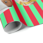 Custom Four-Photo 🎄 Vakantie Kerstmis Cadeaupapier (Rol Hoek)