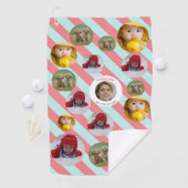 Custom Four-Photo 🎄 Vakantie Kerstmis Golfhanddoek (Insitu)