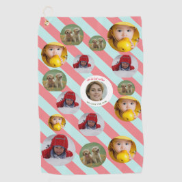 Custom Four-Photo 🎄 Vakantie Kerstmis Golfhanddoek