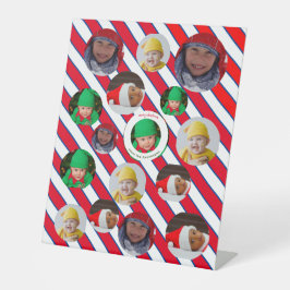 Custom Four-Photo 🎄 Vakantie Kerstmis Reclamebord Met Voetstuk