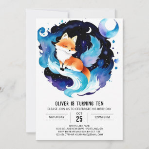 Custom Fox Printable Verjaardag Kaart