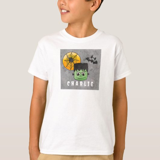 Custom Frankenstein Halloween T-shirt (Voorkant)