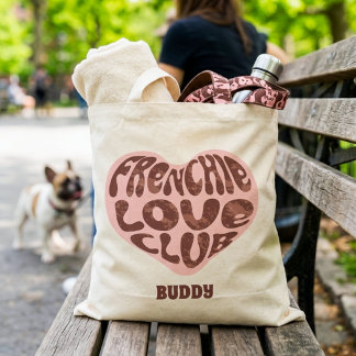 Custom French Bulldog Mom Lover Heart Tote Bag
