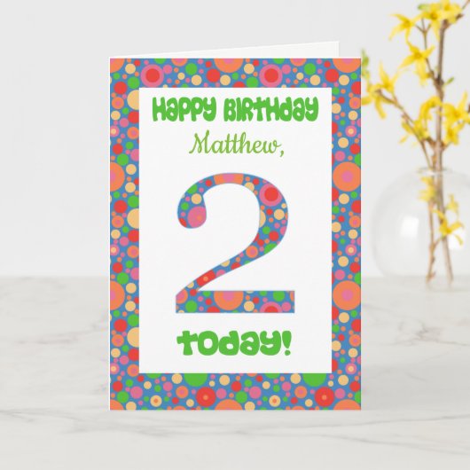 Custom Front 2e Verjaardag Kaart Bright en Bubbly (Gele Bloem)