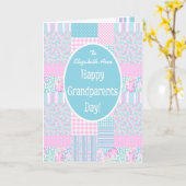 Custom Front Roos Patchwork Grandouders Day Kaart (Gele Bloem)