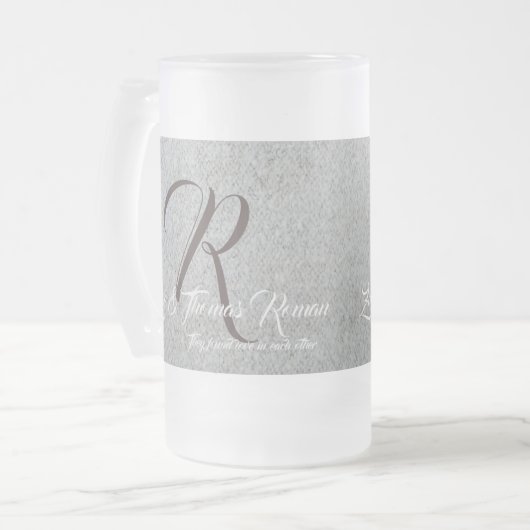 Custom Frosted Wedding Couples Barware Mok - Perso (Voorkant links)