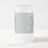 Custom Frosted Wedding Couples Barware Mok - Perso (Center)
