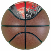 Custom Fullsize Basketball – Red Pulse Abstract Basketbal (Rechts)