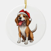 Custom Fun Beagle Christmas Dog Keramisch Ornament (Voorkant)