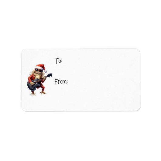 Custom Fun Christmas Frog Rock Band naar / van lab Etiket (Voorkant)